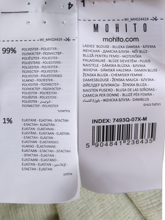 BLUZKA DAMSKA Z HAFTEM MOHITO ROZMIAR M ZIELONA