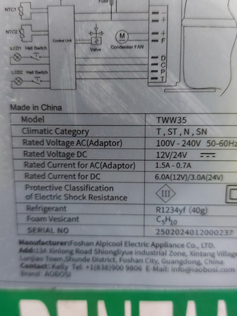 LODÓWKA TURYSTYCZNA AAOBOSI TWW35 DUAL ZONE
