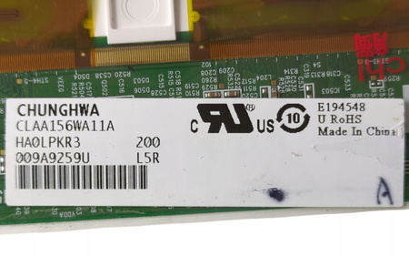 Matryca Chunghwa CLAA156WA11A 15,6" 1366x768px 40pin Błyszcząca