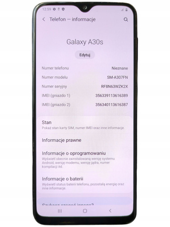 Smartfon Samsung Galaxy A30s SM-A307FN 4/64GB 6.4" Czarny