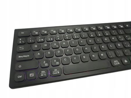 Bezprzewodowa klawiatura Rii RK801 RGB Bluetooth/2.4G z podświetleniem