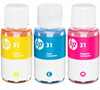 ZESTAW TUSZY HP 31 GT52 3x50ML CYAN MAGENTA YELLOW