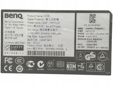 Projektor Benq MP772 ST