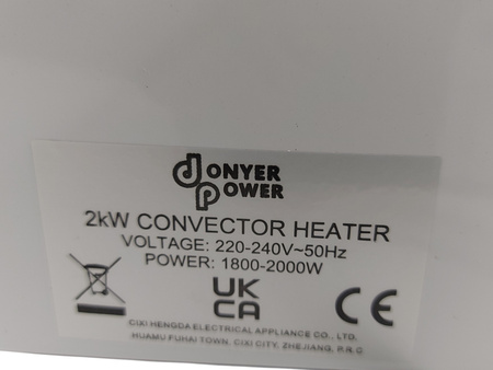 Elektryczny grzejnik konwektorowy DONYER POWER CH2000BS 2000 W
