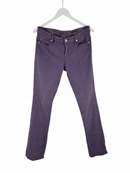 7 For All Mankind Jeansy Damskie Straight Leg Fioletowe