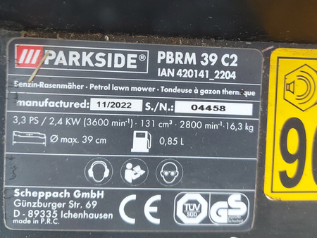 Kosiarka spalinowa Parkside PBRM 39 C2 2,4kW 39cm 35L 3-stopnie