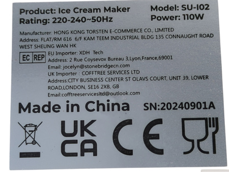 Maszyna Do Lodów Acmeenjoy SU-102 pojemność 1.2 L