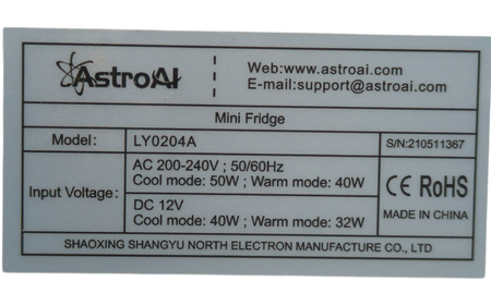 Lodówka turystyczna AstroAi Mini Fridge 4 litry Biała (LY0204A)