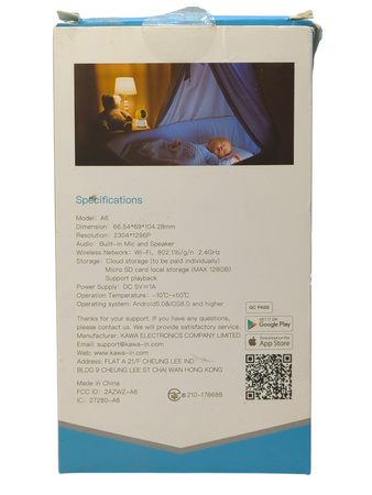 Kamera KAWA 2K FULL HD Obrotowa Do Monitorowania Dziecka