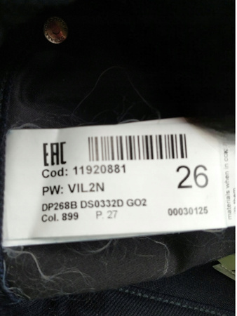 Spodnie damskie Jeans Czarne DONDUP ROZ.26