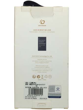 Etui z klapką do Samsung S23 FE DUX DUCIS SKIN SERIES czarne