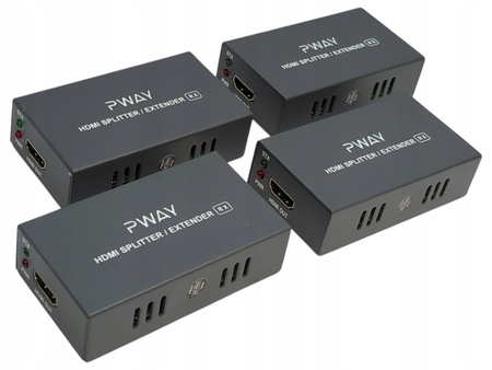 ROZDZIELACZ SPLITTER PRZEDŁUŻACZ HDMI 4 PORTY 1 X 4 PWAY