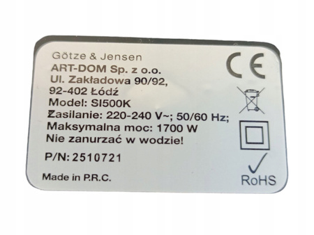 Steamer do ubrań Parownica GÖTZE & JENSEN SI500K