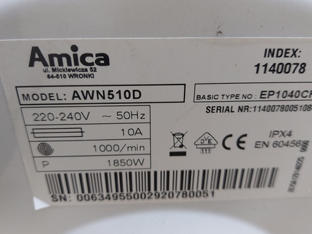Pralka Amica AWN510D 5kg 1000obr/min slim Navigator System