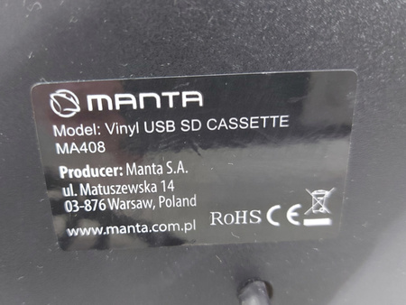 Gramofon Manta MA408 VINYL USB SD CASSETTE Player MP3