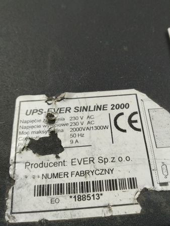 Zasilacz awaryjny USB Ever Sinline 2000 2000VA 1300W