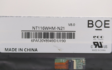 Matryca BOE NT116WHM-N21 11.6 HD 1366x768 LED 30pin Matowa