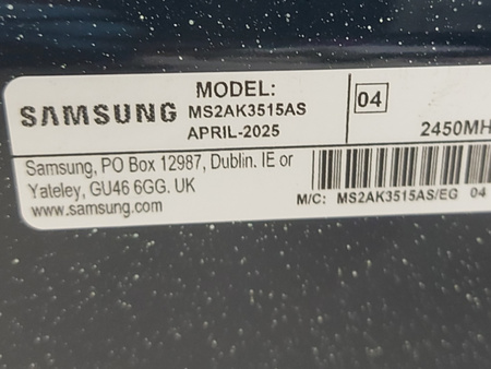 KUCHENKA MIKROFALOWA WOLNOSTOJĄCA MIKROFALA SAMSUNG MS2AK3515AS 800W 23L