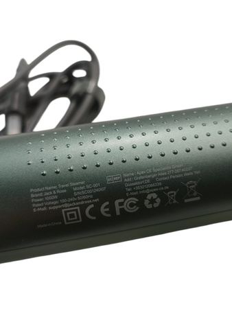 Steamer do ubrań Parownica 1000W 22g/min 150ml  Jack&Rose JC-C41 zielona