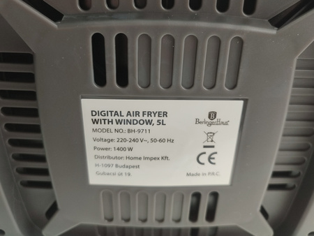Air Fryer Frytkownica beztłuszczowa Berlinger Haus BH-9711 1400W 5litrów