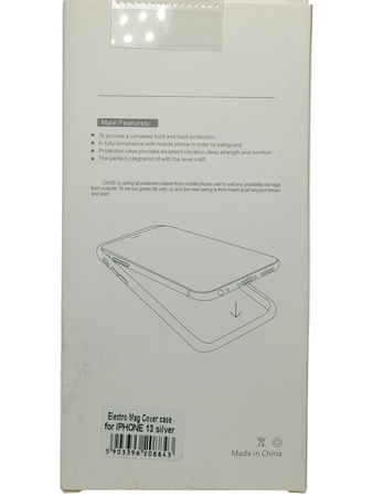Futerał Electro Mag Cover kompatybilny z MagSafe iPhone 13 srebrny
