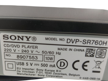 Odtwarzacz DVD SONY DVP-SR760H FULL HD USB CD MP3 HDMI CZARNY