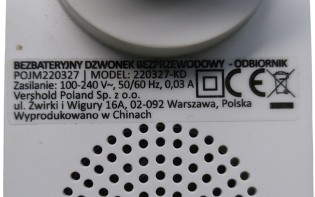 Bezbateryjny dzwonek bezprzewodowy Hykker 220327-KD