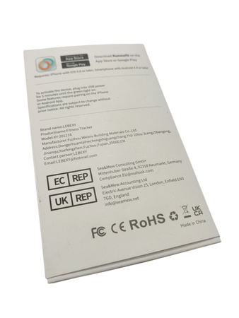 Opaska sportowa zegarek Smartwatch LEBEXY Fitness Tracker HR jasno szary