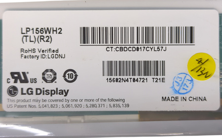 Matryca LG LP156WH2 (TL) (R2) 15.6 HD 1366x768 LED 40pin Matowa