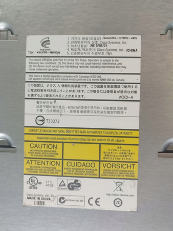 Switch Cisco Catalyst 3750 V2 48-PoE 4-SFP