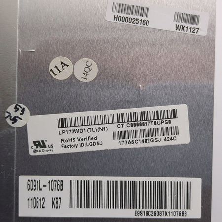 Matryca LG LP173WD1(TL)(N1) 17,3" 1600x900px 40pin Błyszcząca