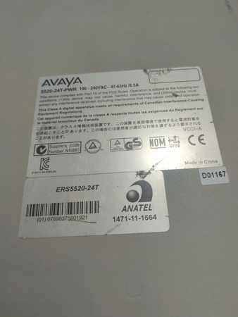 Switch Avaya 5520-24T-PWR 48x 1GB PoE 4x COMBO SFP/RJ-45 1GB