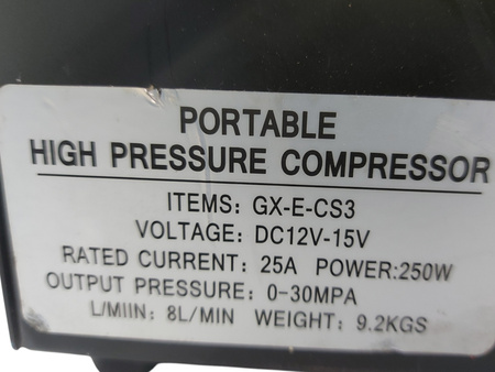Kompresor GX-E-CS3 bezolejowy PCP 4500Psi 250W AC DC auto-stop