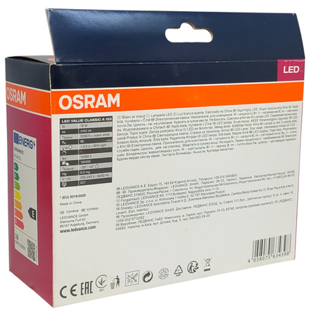 Żarówka LED Ledvance E27 A60 19W 2452lm 3000K 200° 3 sztuki