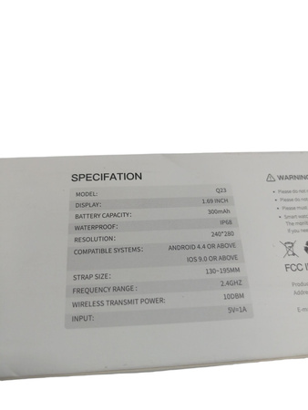 SMARTWATCH MOLOCY Q23 FITNESS WATCH ZEGAREK