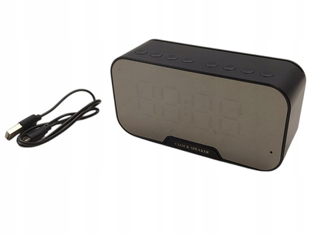 Radio-budzik Głośnik Bluetooth 5.0 Termometr D-88 czarny