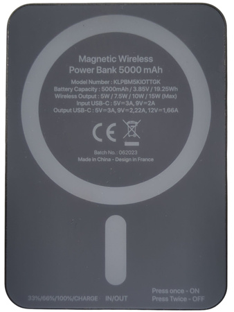 Powerbank indukcyjny Karl Lagerfeld KLPBM5KIOTTGK 5000 mAh