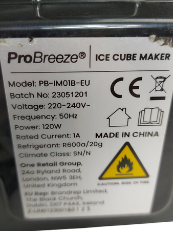 Kostkarka do lodu Pro Breeze PB-IM01B-EU 120W 15kg/24h Czarny