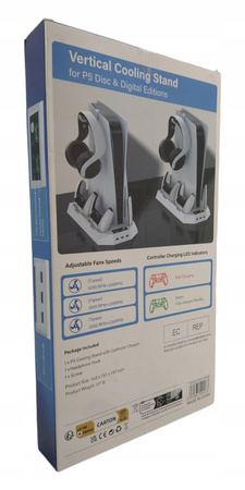 Tokluck Uchwyt ścienny z chłodzeniem na PS5 kontroler 3 USB HUB