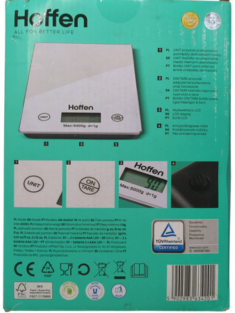 Waga kuchenne Hoffen AK-040247 precyzyjna 5 kg