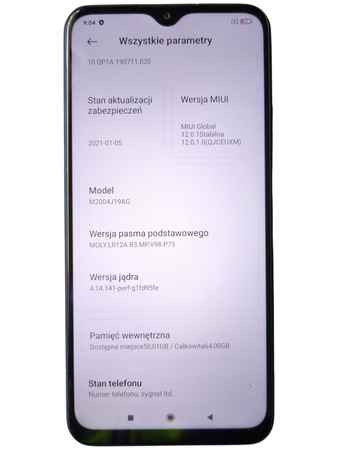 Smartfon Xiaomi Redmi 9 M2004JI9AG Niebieski 4 GB / 64 GB