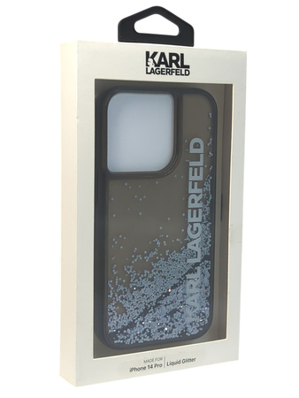 Etui Karl Lagerfeld Liquid Glitter Elong do Apple iPhone 14 Pro Czarny
