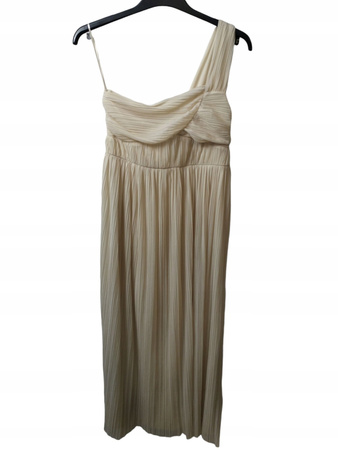 SUKIENKA NA JEDNO RAMIĘ H&M ROZMIAR S BEŻOWA