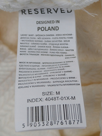 SPÓDNICA SPÓDNICZKA MINI RESERVED ROZMIAR M KREMOWA