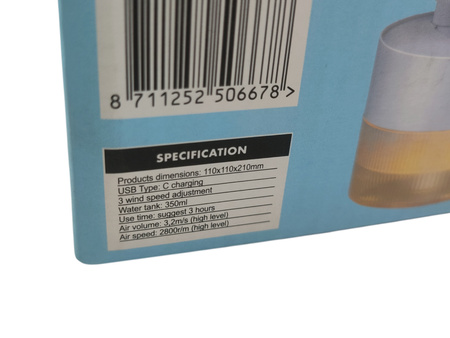 Wentylator biurkowy na USB Lifetime Air 50667 Biały