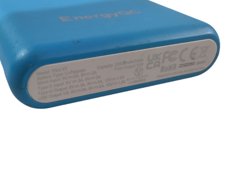 Powerbank Energy QC Pilot X7 20000 mAh USB-C Niebieski