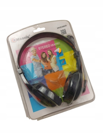 SŁUCHAWKI NAUSZNE STEREFONICZNE Z MIKROFONEM MSONIC MH538KR