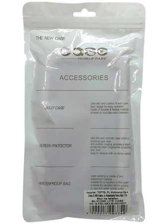 Etui plecki Silicone Lite Case do Iphone 14 Pro Max bordowy