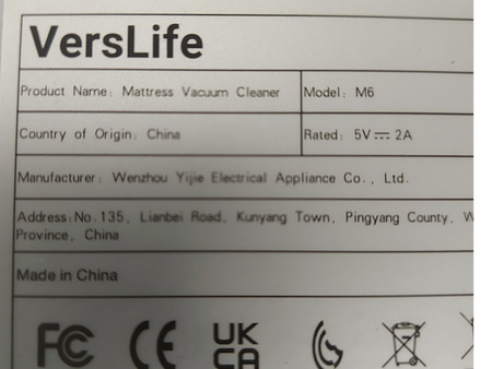 Odkurzacz do materacy zwalczający roztocza VersLife M6 18Kpa bezprzewodowy