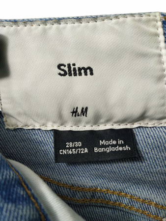 SPODNIE JEANS DAMSKIE H&M ROZMIAR 28/30 NIEBIESKIE